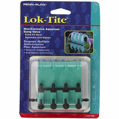 Penn Plax Lok-Tite Plastic Valve with Hanger 4 Gang Valve - Aquatic Connect