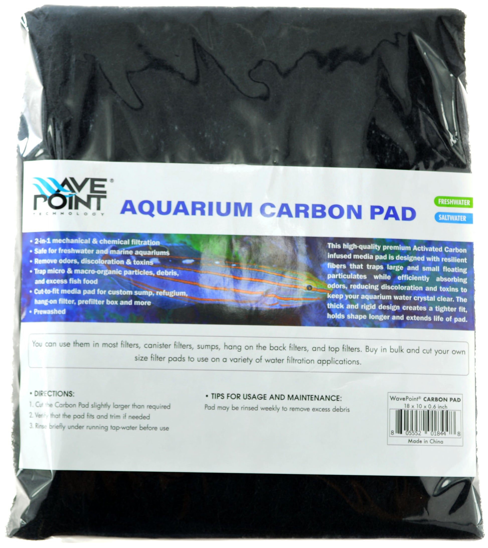 WavePoint Aquarium Carbon Pad Universal Filter Pad - Aquatic Connect