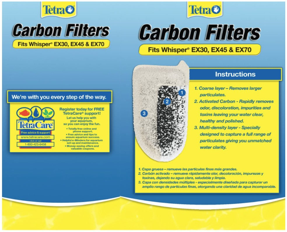 Tetra Carbon Filters for Whisper EX Power Filters Large - Aquatic Connect